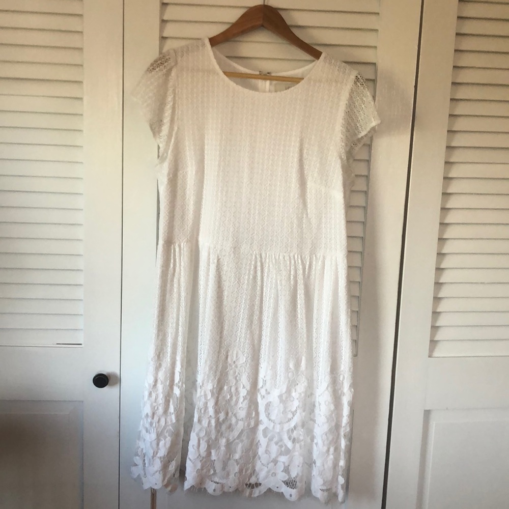 Loft Lace white dress